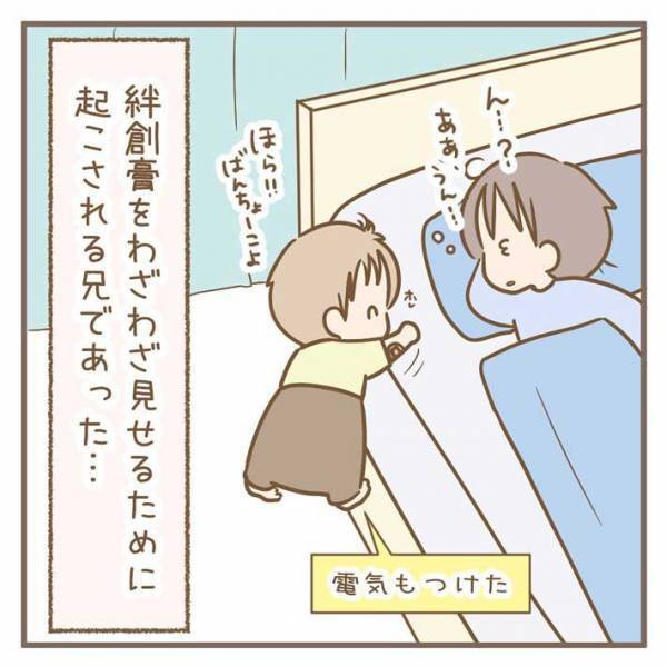 「たまらんですな～」「とてもかわいい！」　腕に絆創膏を貼った３歳児が、部屋を飛び出して…