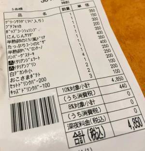 家族５人でサイゼリヤ　「ひと通り欲望を満たした」合計金額にビックリ