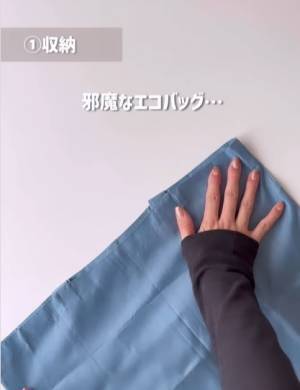 どんな形のエコバッグでもコンパクトに畳める方法　「めっちゃ使える」「すっご」