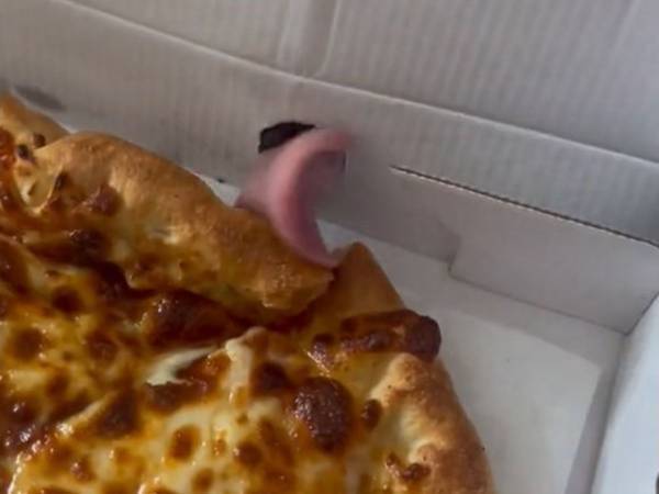 買ってきたピザの箱を開けたら『ピンクの物体』が動いている？　その正体に爆笑！