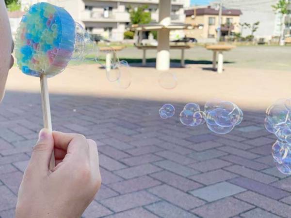 「見た目もかわいい」「子供と作りたい」　家にあるものでシャボン玉の吹き具を作ろう！