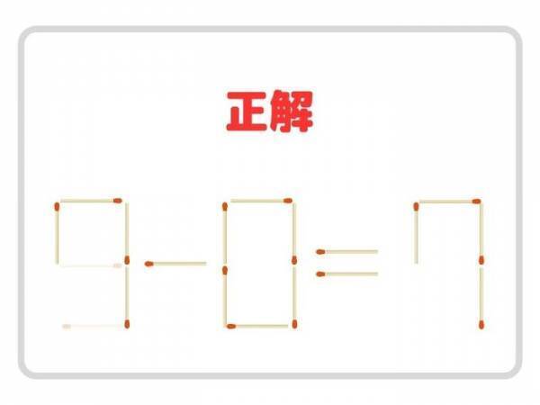 マッチ棒を２本動かすと？　正しい計算式を完成させよ【クイズ】