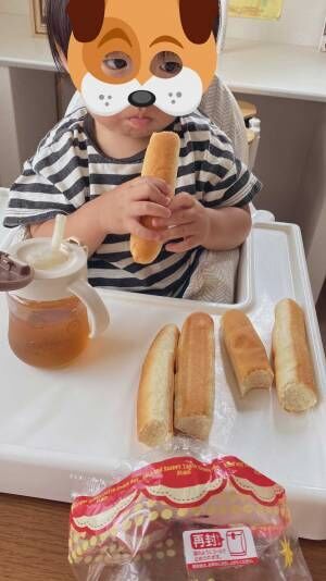 「時すでに遅し」　１歳息子が１本のスティックパンを食べていると思っていたら…？