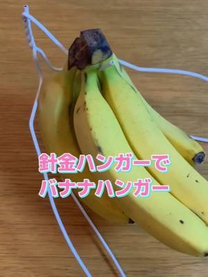 家にあるアレで？　画期的なバナナスタンドに「この発想はなかった」「安上がり」