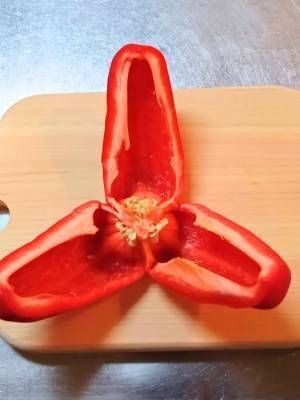 「なぜ今まで思い付かなかったんだ」「常識が覆る」　パプリカの種が飛び散らない切り方に感動