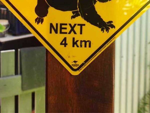 動物園の入口にある看板　４km先で目にした光景に「てっきり凶暴なのかと…」