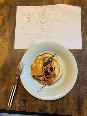 ホットケーキに『藤原道長』の絵を描いた小１息子　完成度に「天才」「熱意が半端ない」