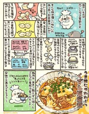 崩し豆腐の含め煮のレシピ漫画