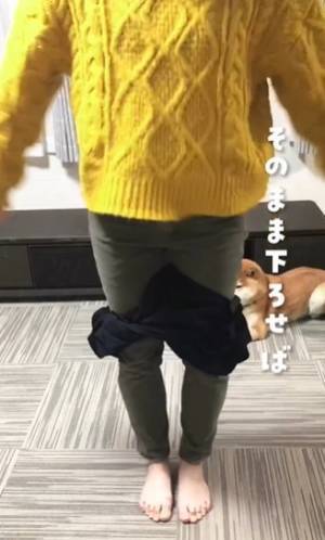 ワイドパンツの裾がトイレの床に付いてしまう！　覚えておきたい回避技に「困ってた！」「試してみる」