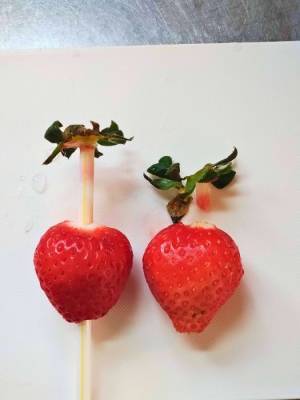 練乳をたっぷりかけても？　手も皿も汚れないイチゴの食べ方に「スマート」「それを使うのか」