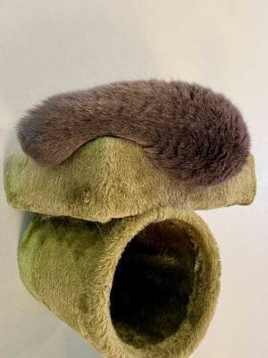 「猫かどうか、怪しい」　キャットタワーの上で鎮座していたのは？　「新種の生き物」「ツチノコか」