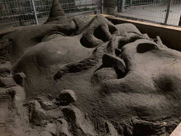砂場の光景にビビる…！　街の公園で発見された「ガチすぎ」な作品が？