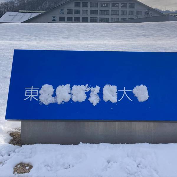 雪の日に大学へ行くと…　「さすが」「現代アートだ！」