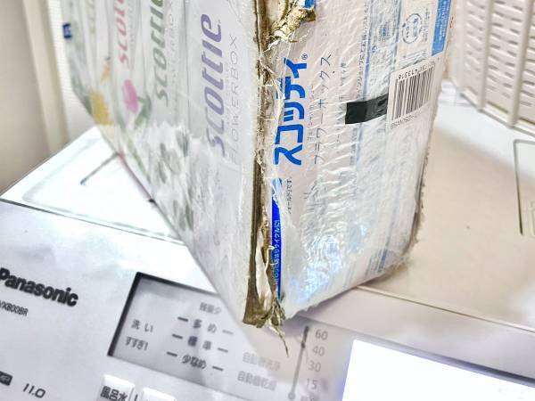 「ボロ泣きした」　１歳児が『スコッティのティッシュ』を運ぶと