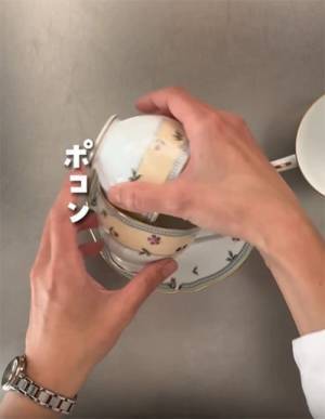 「すごい…」「これは天才だ！」　かさばるティーカップ、横向きにしまうと…？