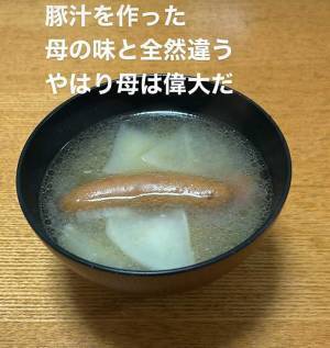 母を真似て自炊した結果…　出来上がった料理に「笑っちゃう」「友達になりたい」