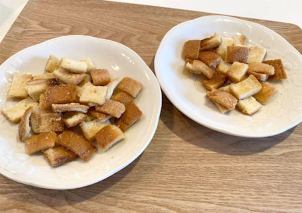 ５歳児「おいしすぎる」　レンジで簡単に作れる『食パンの耳ラスク』がうますぎた！