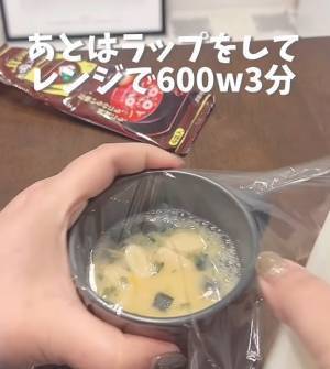 お吸い物の素をマグカップに入れて…　レンチン後の姿に「天才だわ」「早速試す」