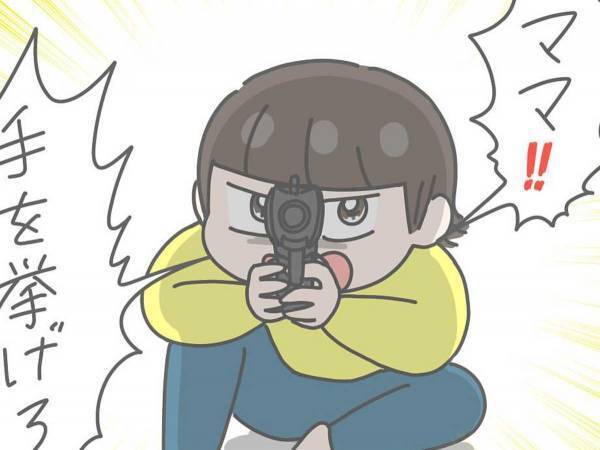 「手を挙げろ！」　強盗役の息子が要求した物とは？　「爆笑」「心撃たれた」