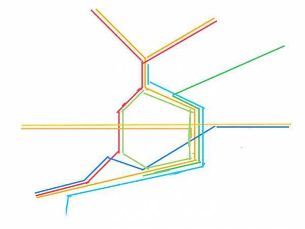 色付きの線で描かれた図、これな～んだ？　「再現度が高い」「住んでいないけど分かった」