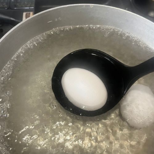 ゆで上がった卵をアレに浸してみた　仕上がりに「上出来」「とろとろ」