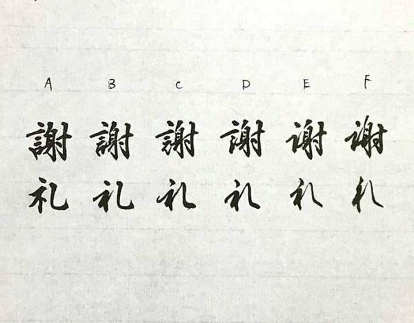 謝礼の字