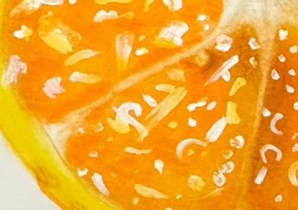 小３娘が描いたオレンジの絵、よく見ると？　「小３ってなんだっけ？」「天才か」