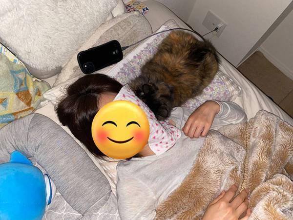 猫が『添い寝』に選んだのは、飼い主…ではなく？