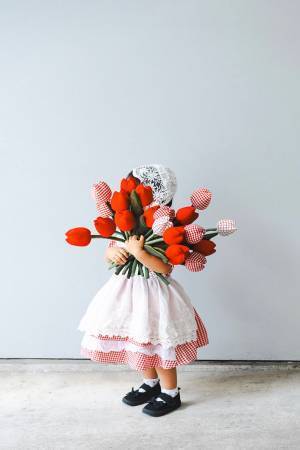 チューリップの妖精みたい　母手作りの花束に「かわいい」「完璧」