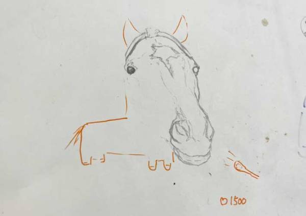 学生が描いた馬の絵　「めっちゃリアル」と思いきや…「爆笑」「じわじわとくる」