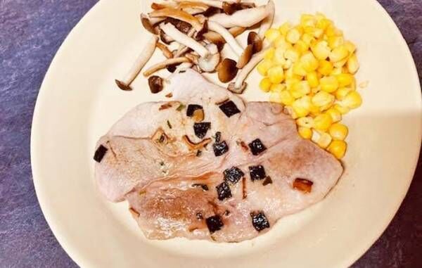 松茸の味お吸いもので作ったポークソテーの完成写真