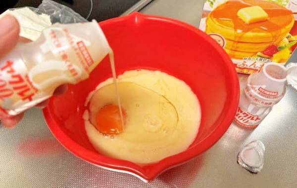 ○○でホットケーキ焼いてみたら「牛乳ないとき絶対これ」「うますぎ」
