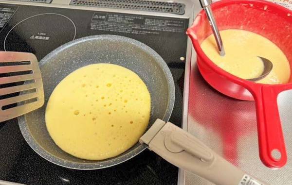 ○○でホットケーキ焼いてみたら「牛乳ないとき絶対これ」「うますぎ」