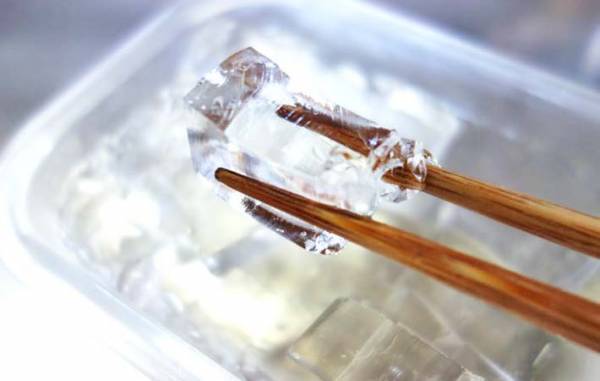 材料２つを混ぜて冷蔵庫へ　２時間後…「プルン！」「高級和菓子みたい」