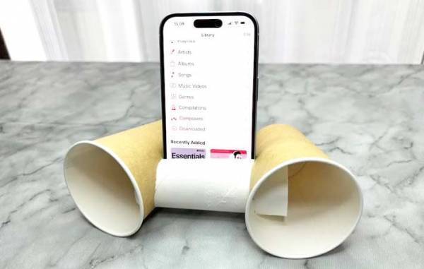 トイレットペーパーの芯に穴をあけて…　できたものに「こりゃ盛り上がる」