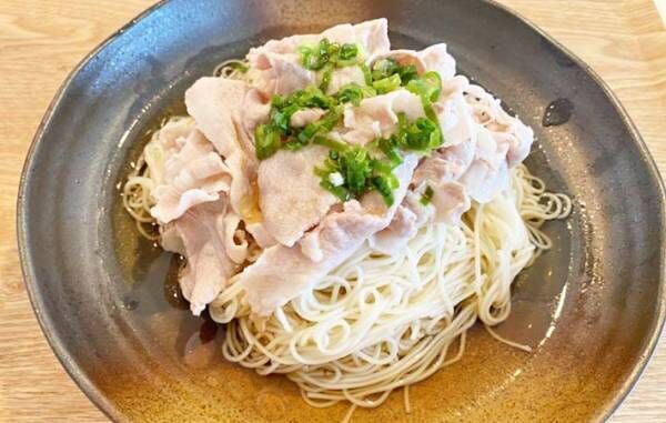 『豚しゃぶねぎ塩ぶっかけそうめん』の完成写真