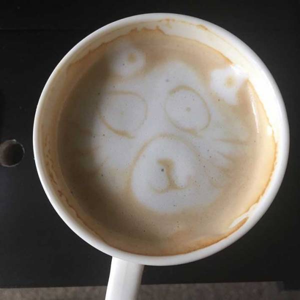 味がありすぎる『ラテアート』が話題　「笑った」「元気でるやつ」