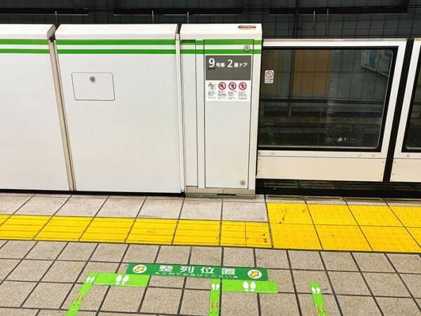 駅の整列位置の写真