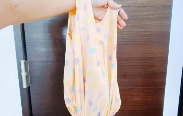 いらない服の裾を切って…　できたものに「縫わずに完成」「思い出そのまま」