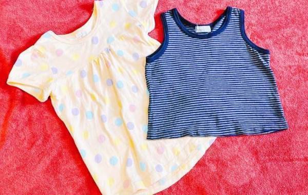 いらない服の裾を切って…　できたものに「縫わずに完成」「思い出そのまま」