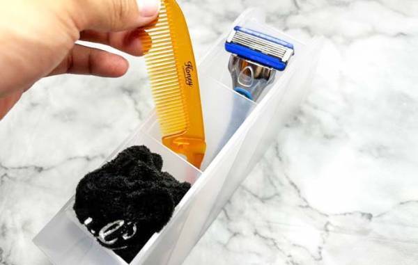 １００均で買ったペン立てを？　収納術に「分かりやすい」「安心」