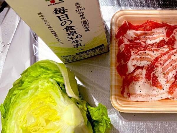 レタスと豚肉を重ね…　簡単スープに「絶対ウマい」「今夜作ろ」