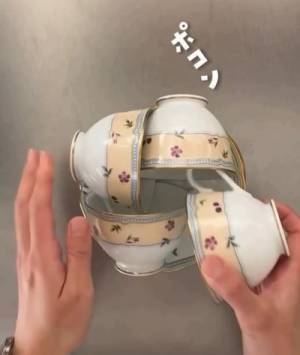 食器棚がいっぱいなら？　カップの省スペース術に「見た目よし」「やってみよ」