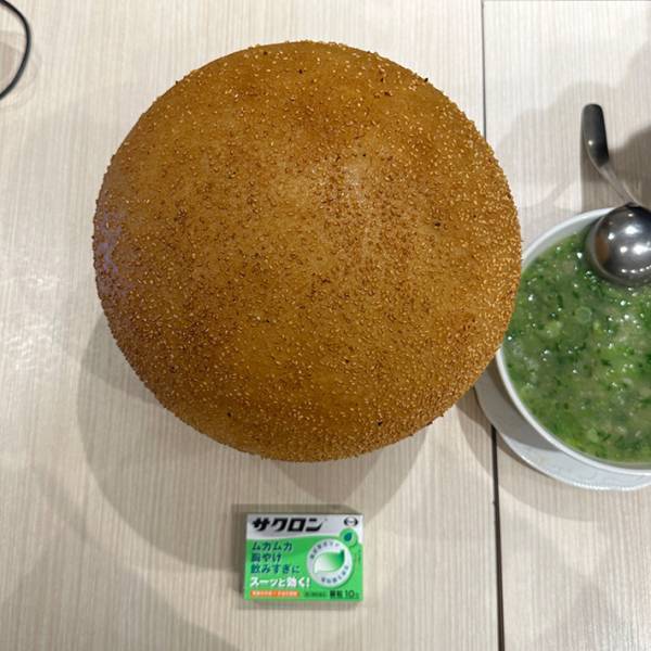 「キウイのドアップかと思った」　巨大すぎるゴマ団子がこちらです