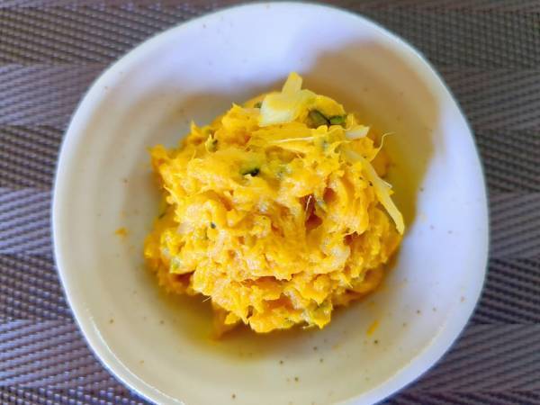 マヨネーズは『使いません』　カボチャサラダの味付けは…　「これはヘルシー」「食べたい」