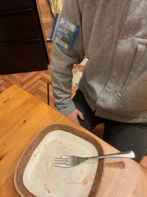 たらこパスタを完食して気付いたことが？　写真に「今日イチ笑った」