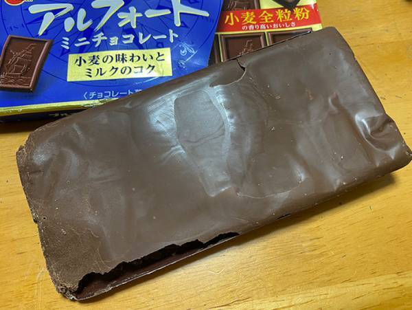 １２個入り…だったよね？　変わり果てた『アルフォート』の姿に「笑った」「乱雑に扱った革財布」