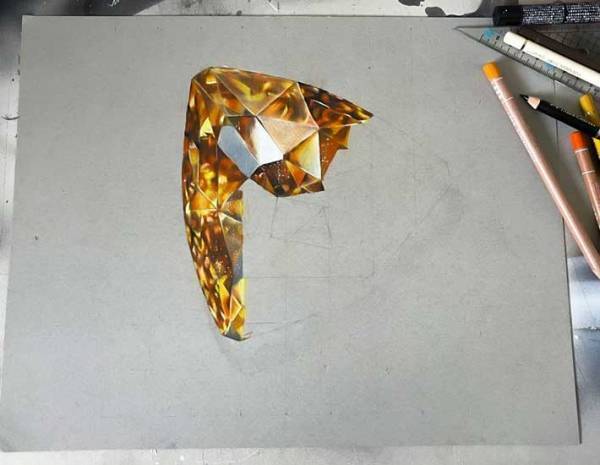 「ウソでしょ」「輝き方が本物じゃん」　色鉛筆で描いた宝石に、驚きの声