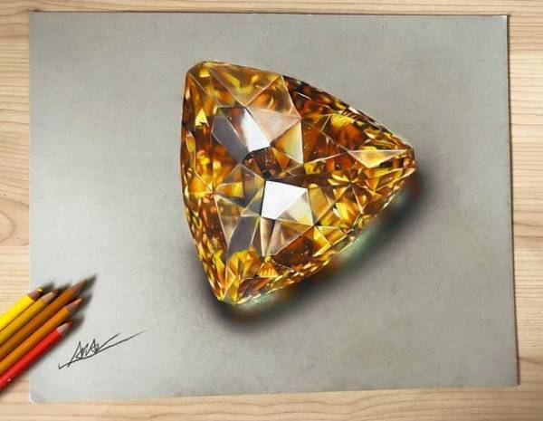 「ウソでしょ」「輝き方が本物じゃん」　色鉛筆で描いた宝石に、驚きの声