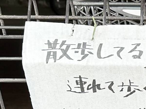 貼り紙「散歩中のみなさんへ」　内容をよく読むと？「そっちかーい！」